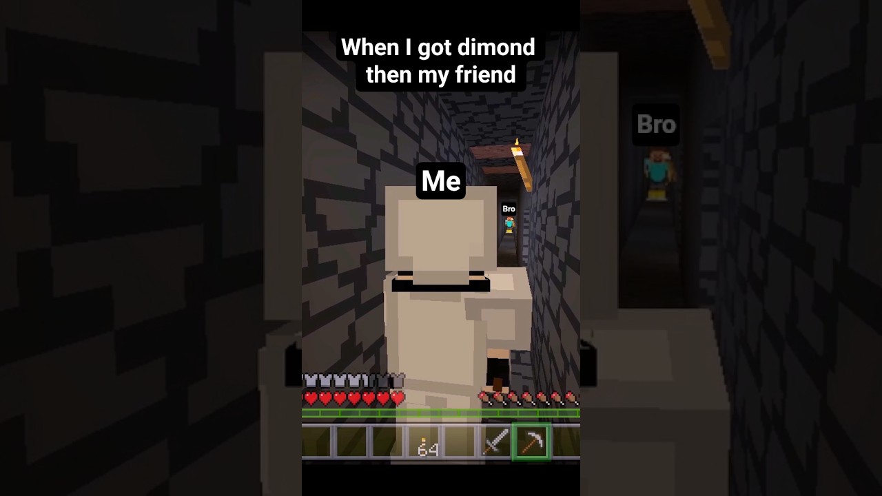 when I got diamond Then my friend #minecraft #gaming #shorts