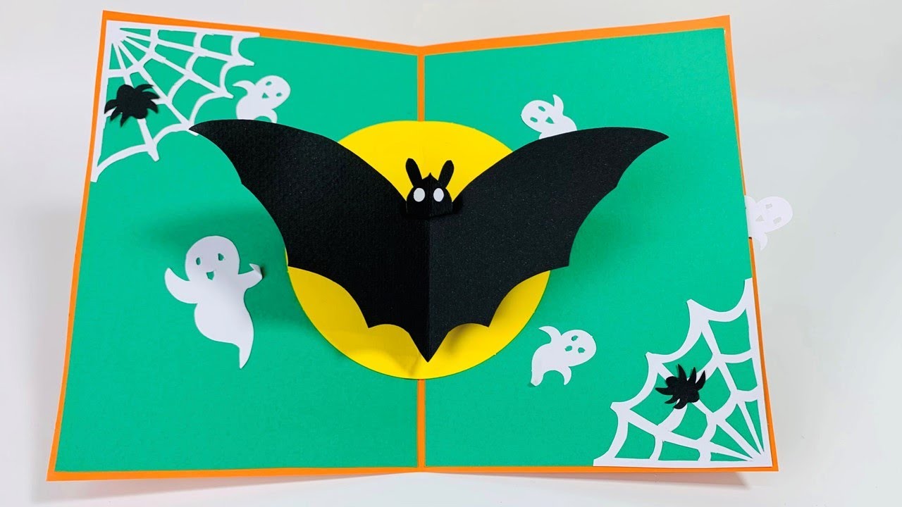 Spooky Bat pop-up card tutorial | Halloween craft ideas | Basteln mit Papier | DG Handmade