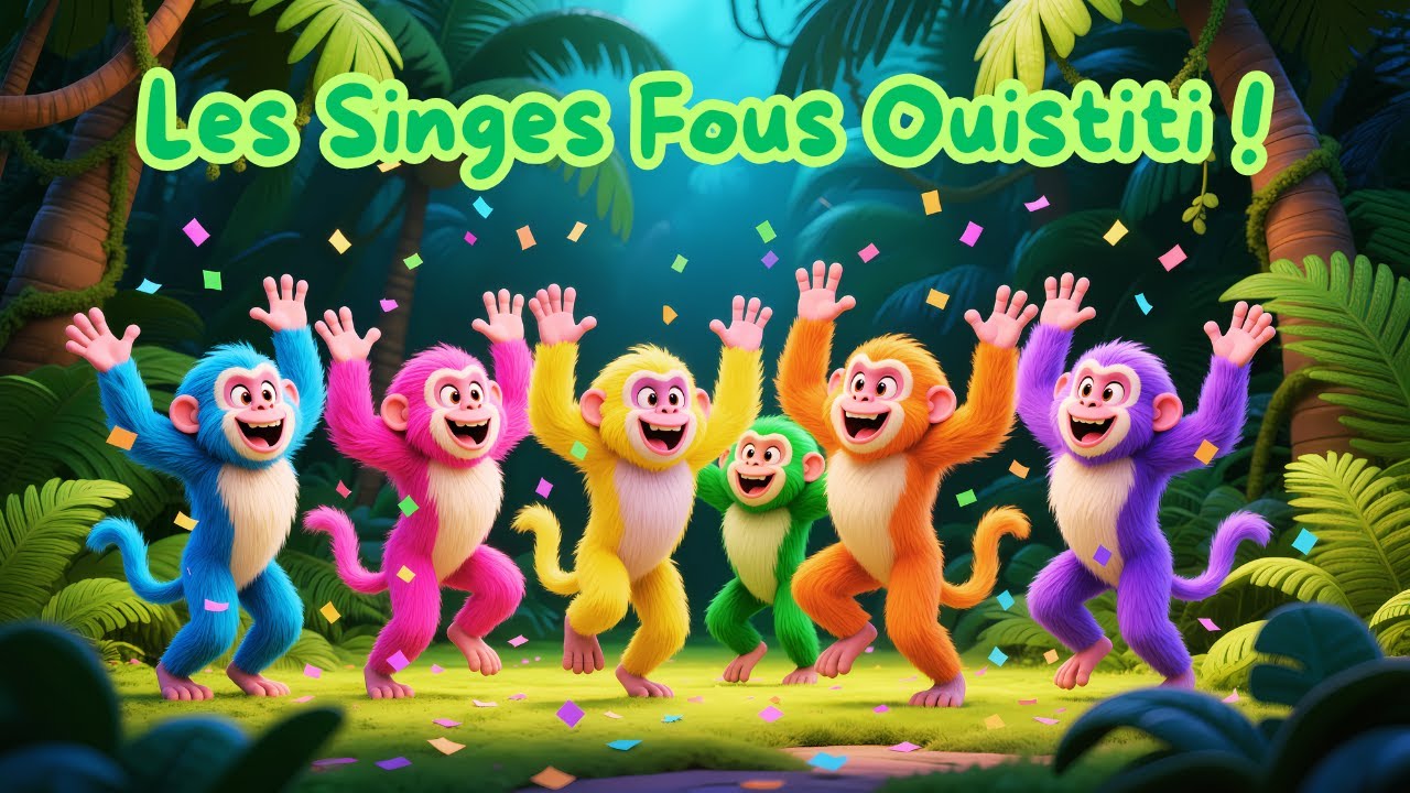 👉 Les Singes Fous Ouistiti ! 🐒🎶 Chanson Animaux Rigolos pour Enfants | Comptines & Onomatopées