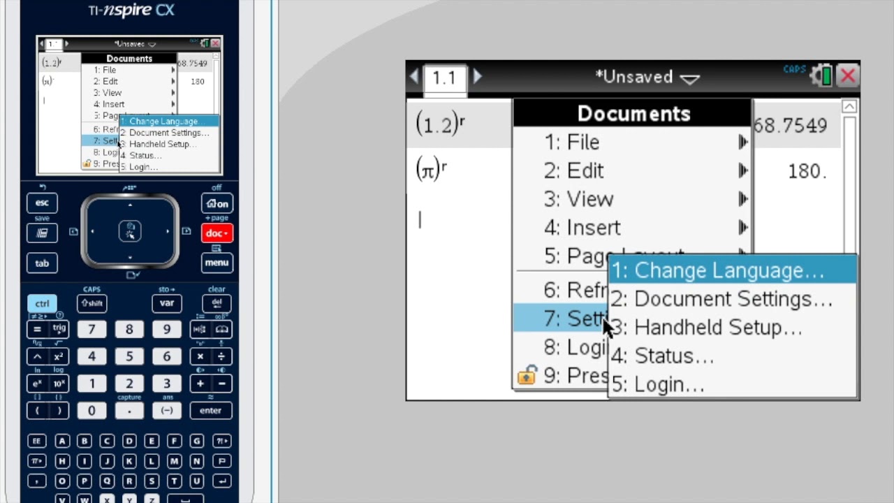 TI-Nspire CX: Converting between Degrees and Radians