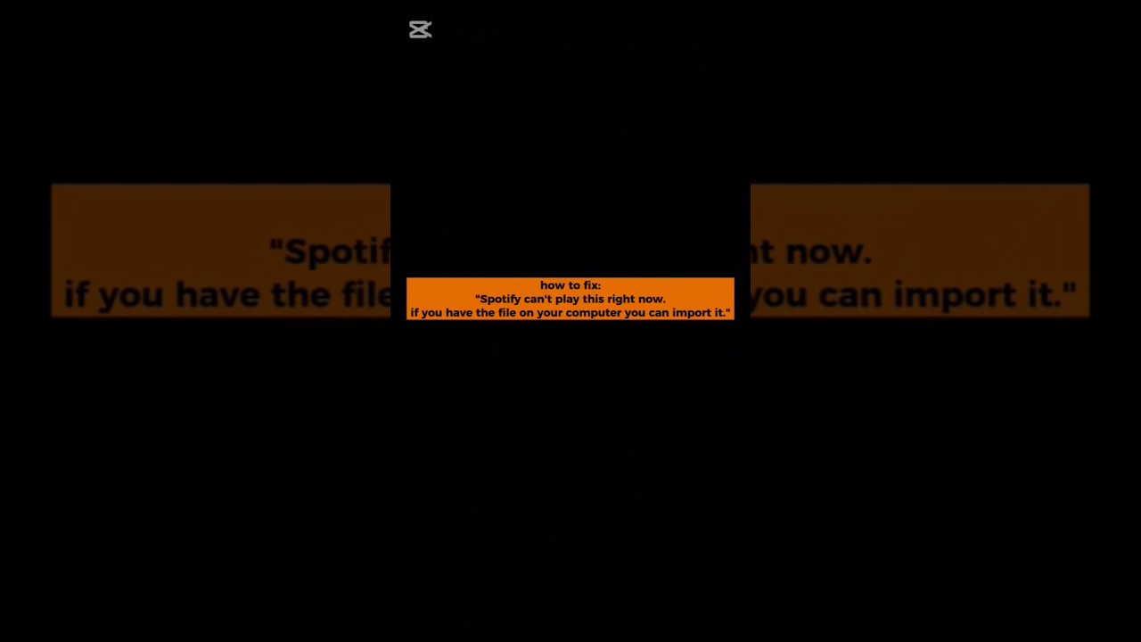 Spotify Can't Play This Right Now If You Have The File On Your Computer You Can Import It 