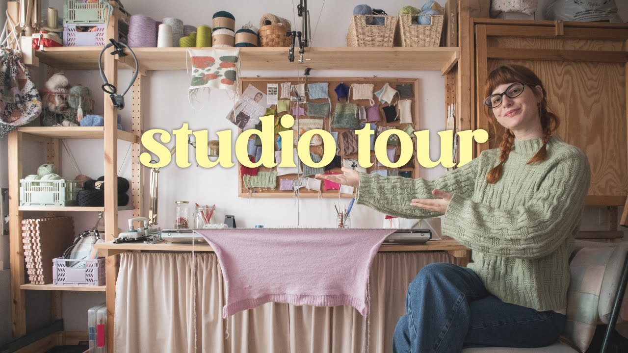 fiber arts studio tour - where i sew, machine knit and do some other crafts