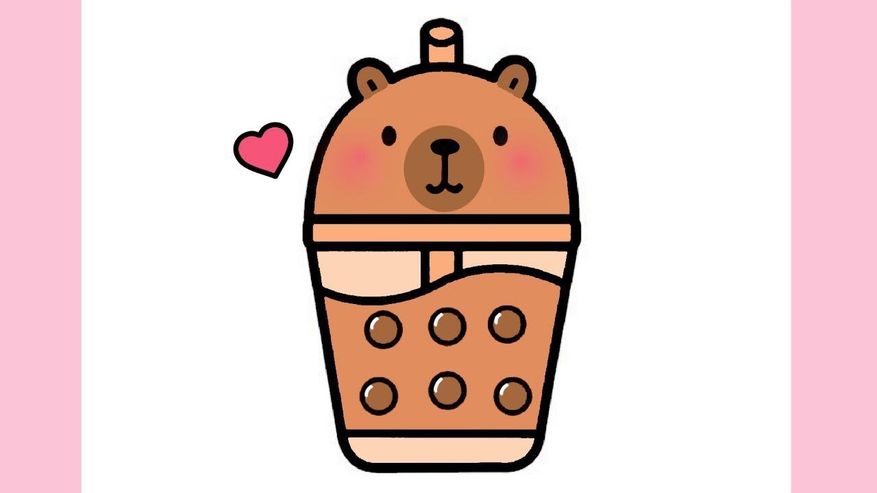 CÓMO DIBUJAR UN VASO DE CAPIBARA KAWAII ❤ Dibujos para dibujar