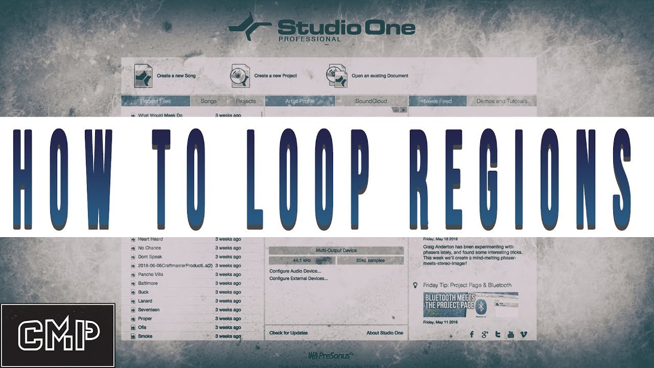 How to Loop Regions In Studio One V4