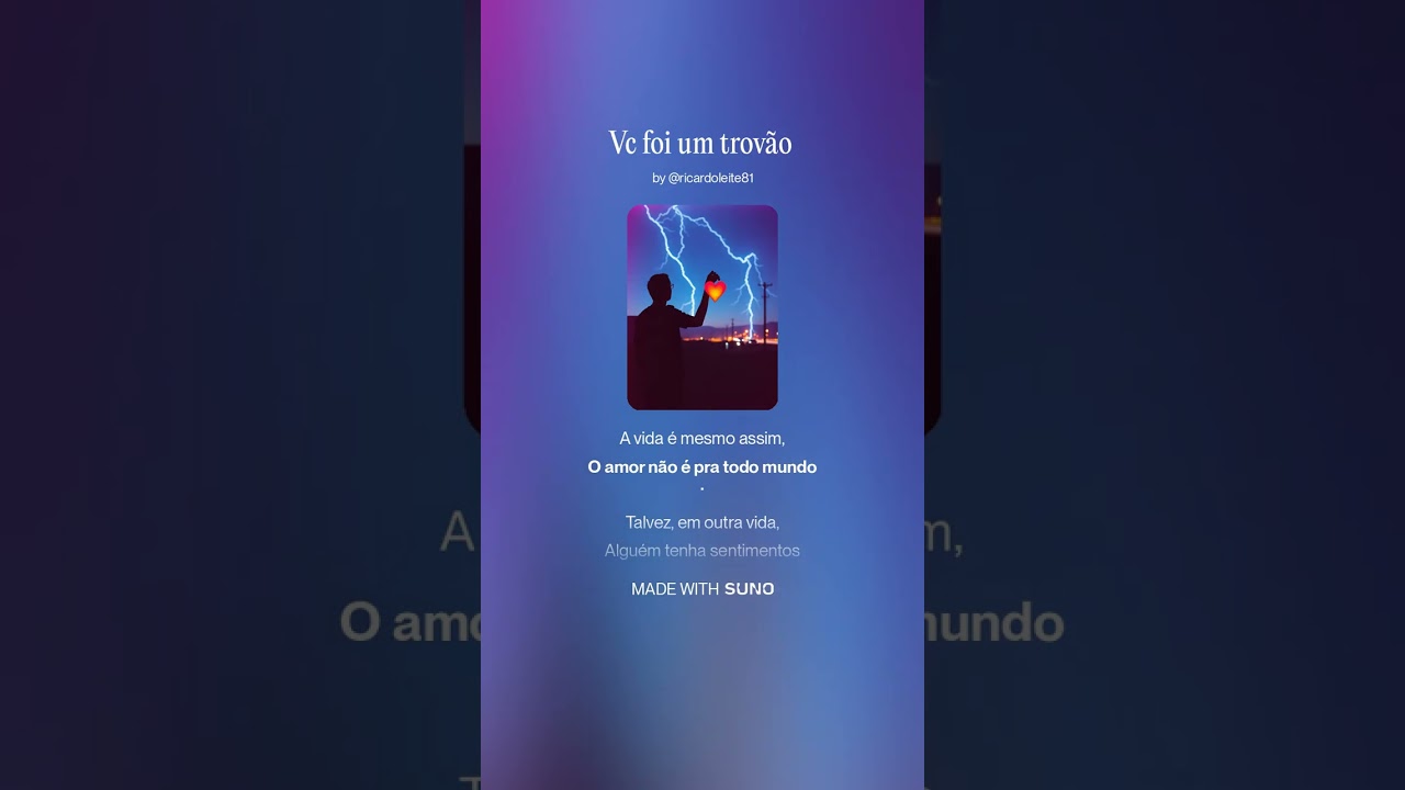 Vc foi um trovão