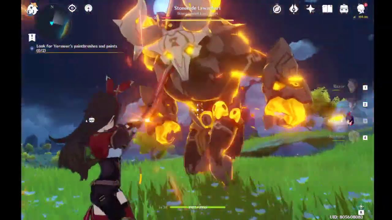 Genshin Impact: Razor vs  Stonehide Lawachurl