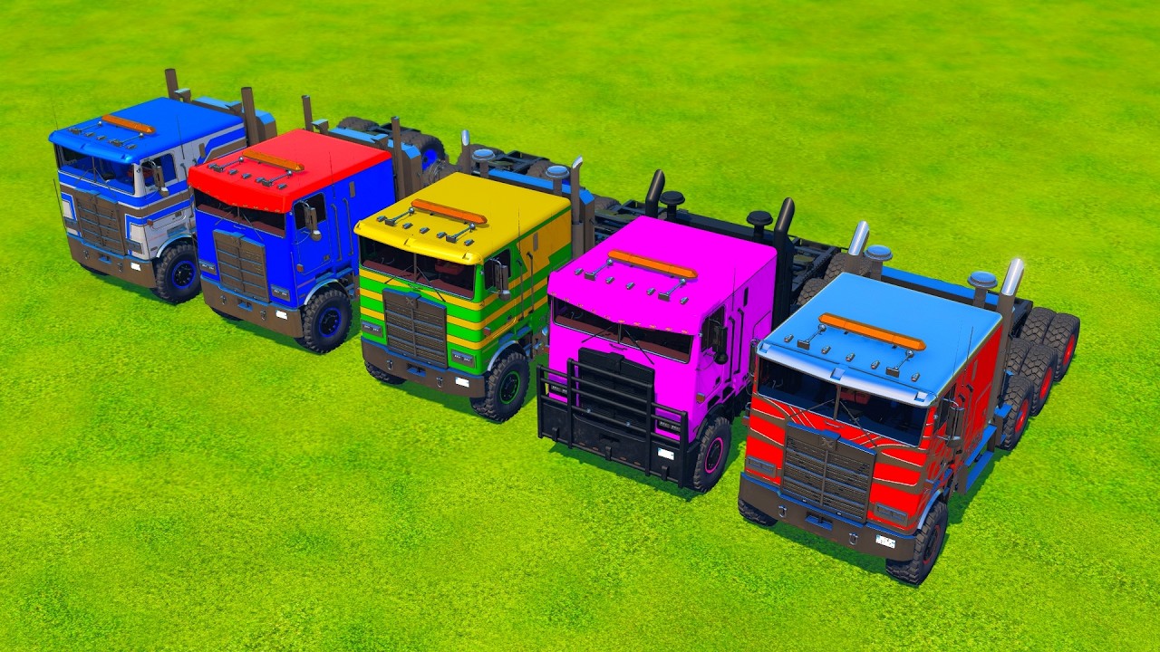 COLORFUL HEAVY TRUCKS FUN DRIVING - Farming Simulator 22