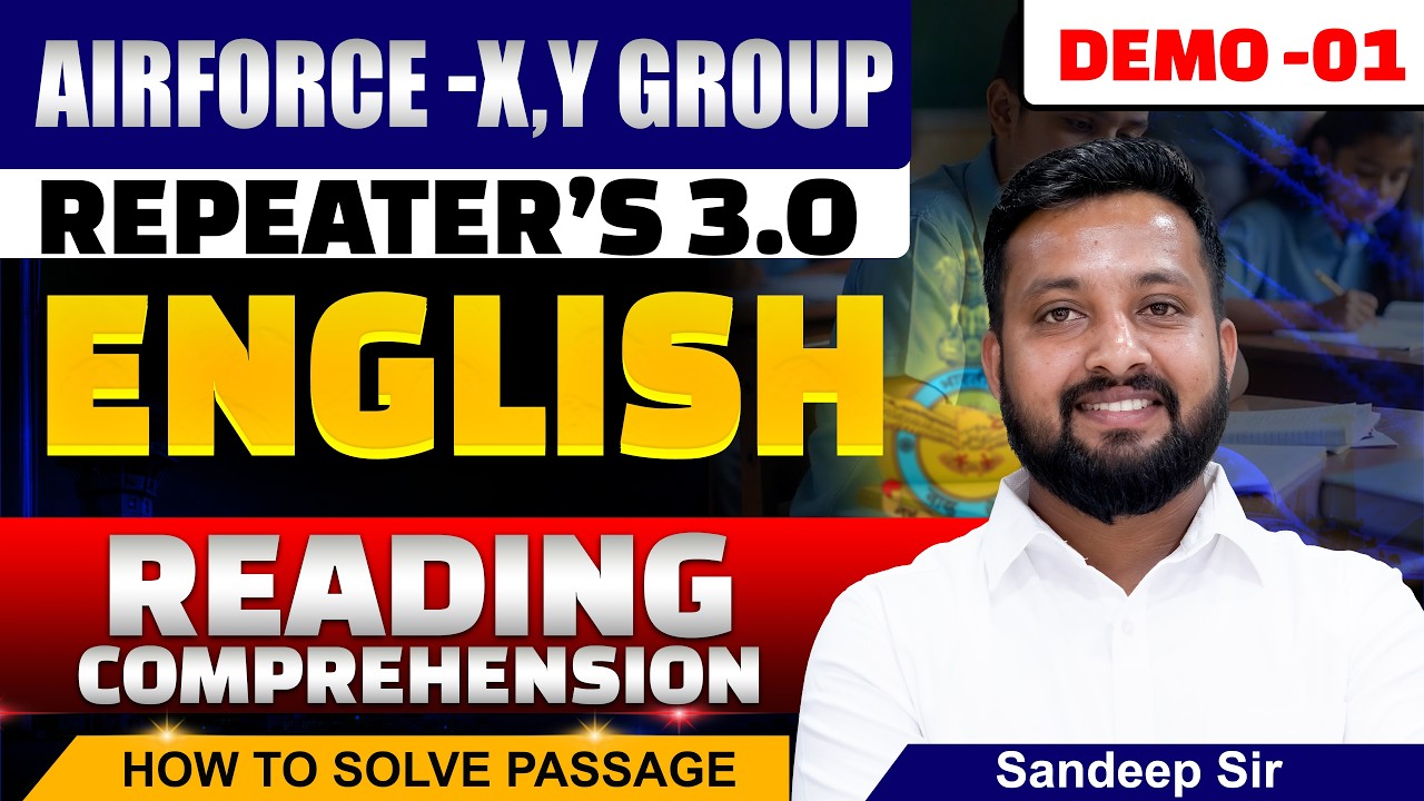 Airforce X & Y Group English Demo Class 01 | Reading Comprehension Tricks By Sandeep Bhaiya