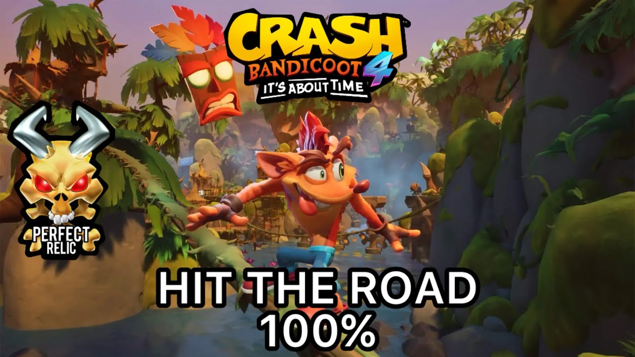 Crash Bandicoot 4 - Hit The Road 100% Walkthrough - All Box Locations, Gems, Green Gem Perfect Relic