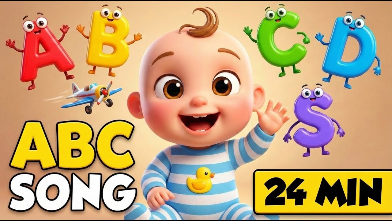 ABC Song for Kids | Learn Alphabet A to Z | Cute 3D Cartoon Baby | 24 Minutes