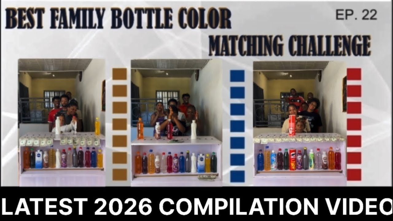 THE BEST INTERESTING & VERY ENTERTAINING TWELVE 12  BOTTLE COLOR CHALLENGE - FAMILY GAME SHOW 