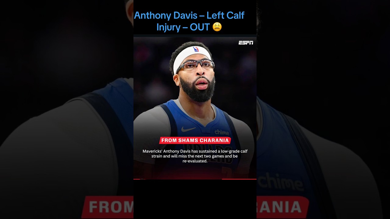 Anthony Davis OUT 2 Games with Left Calf Strain 😩