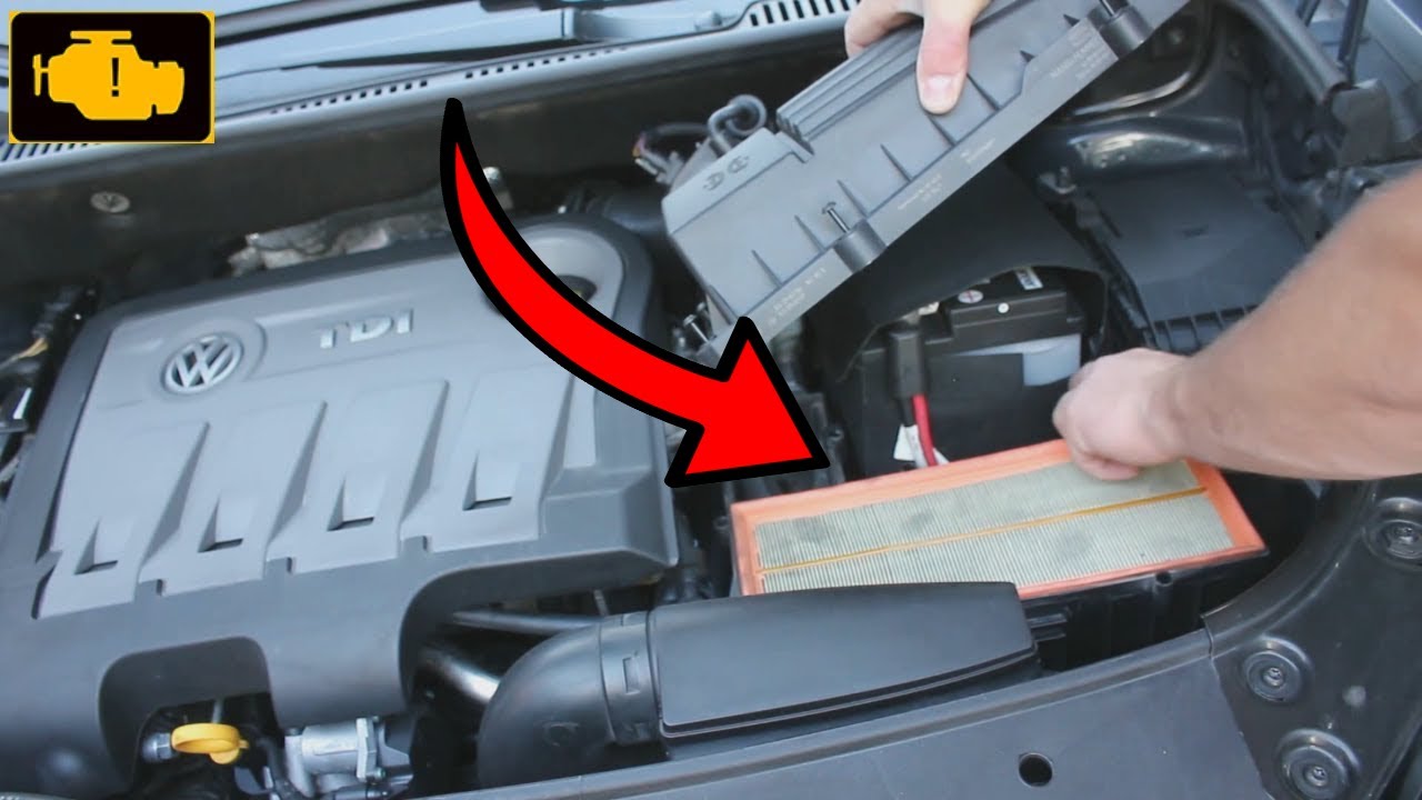 Замена воздушного фильтра VW Touran 1t3 2.0 TDI - Air Filter on VW TOURAN 1t3 2.0TDI