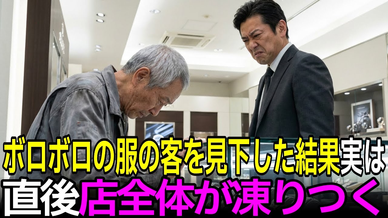 高級ブランド店で作業着の老人を「汚い」と追い出した店長、わずか30分後に土下座する羽目に【老後の感動】【老後事情】