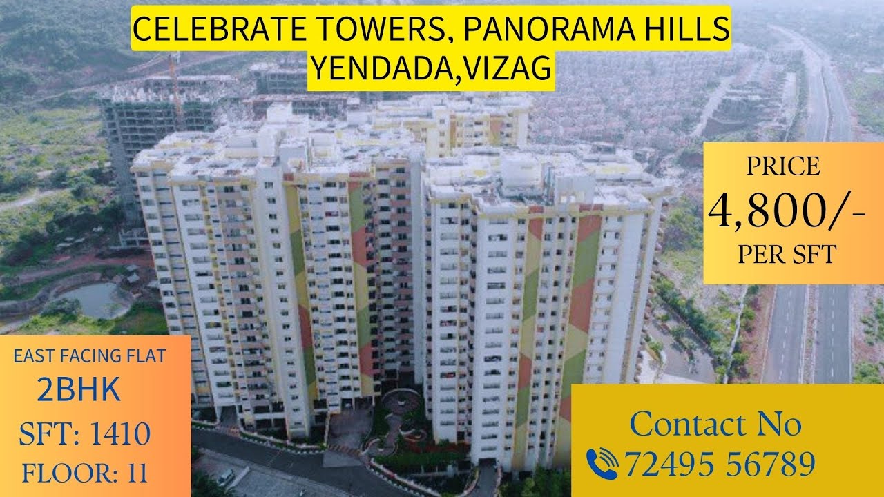 Panorama Hills | Yendada |  East Facing Flat  |  2BHK | 1410 SFT|  Contact  : 72495 56789