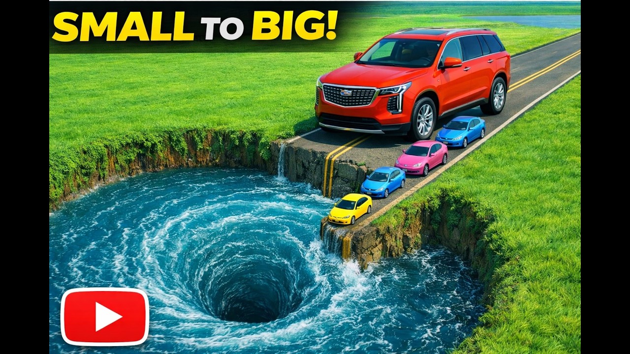 Small to Big Cars Challenge – Who Survives the Water Pit? #beamng #gaming #crash #gta #crash