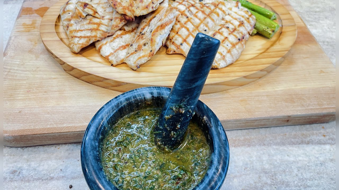 Cómo hacer pesto !  Más pechugas ala parrilla 