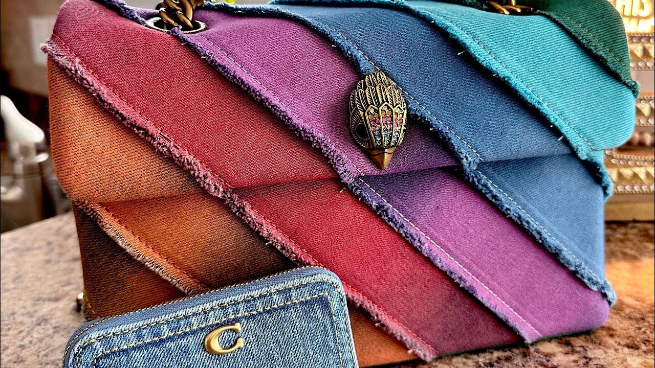 What’s in my Bag? Kurt Geiger Rainbow Denim Kensington Crossbody Bag 💙❤️🧩@Pheebee's Corner