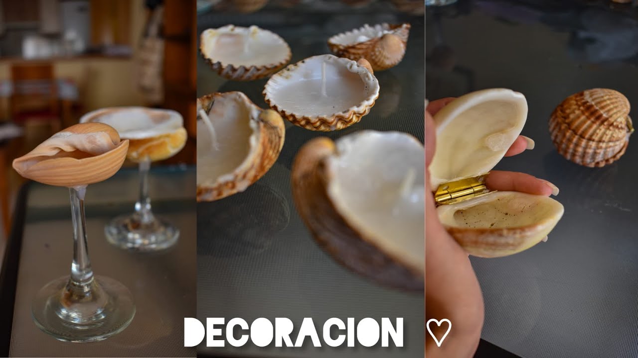 cómo hacer decoración con conchas marinas | copas, velas, cajitas, llaveros DIY