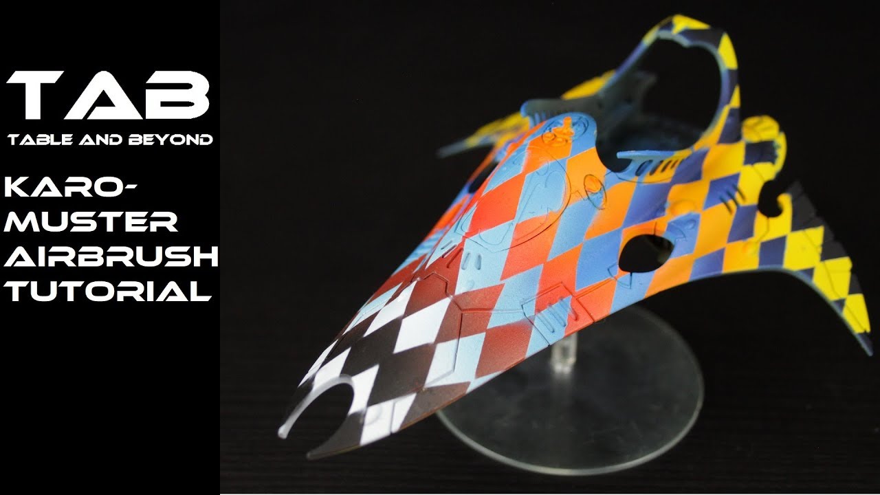 Harlequins Starweaver Karomuster Airbrush Tutorial Warhammer 40k Tab Table and beyond