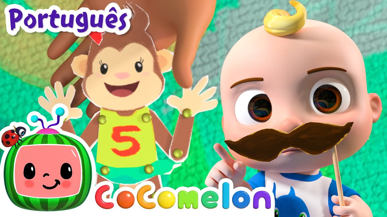 Cocomelon em Português | Cinco macaquinhos pulando na caminha | Desenhos Animados e Músicas Infantis