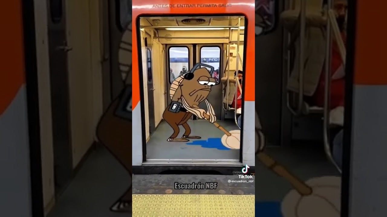 En el metro de la CDMX #bobesponja #spongebob #metro #CDMX