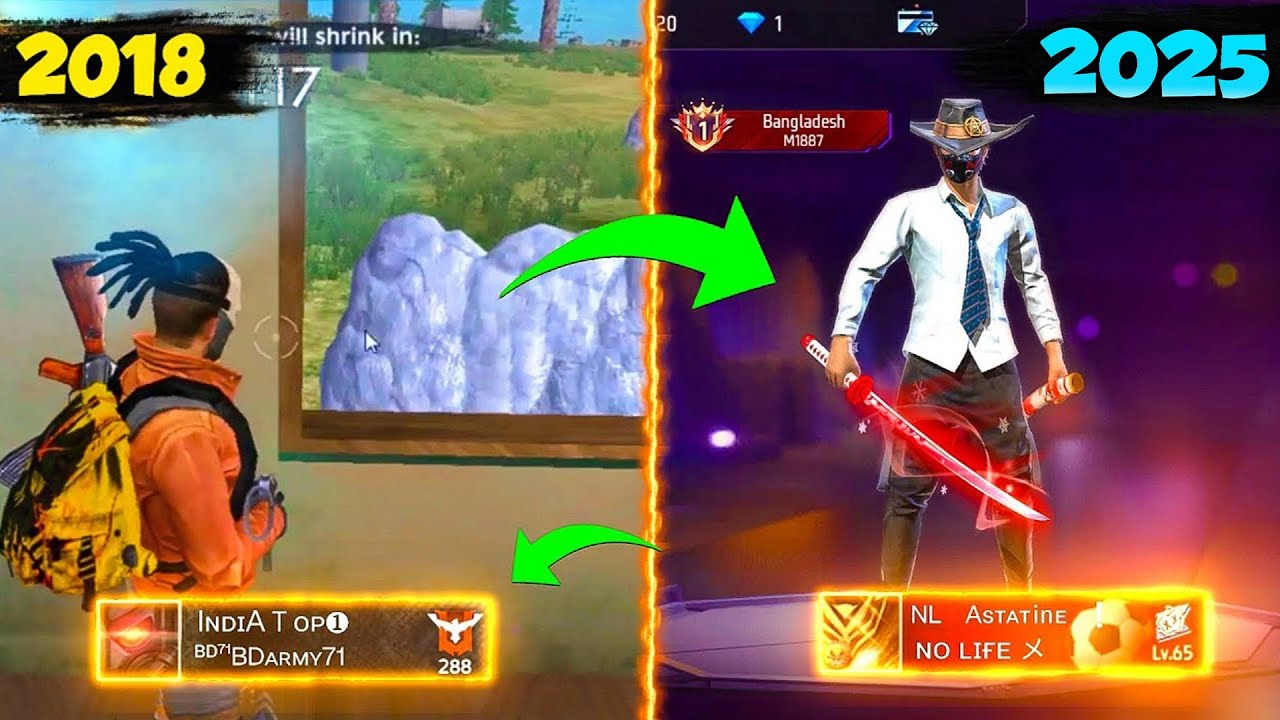 Astatine এর 2018 সালের India Top 1 ID কোথায়?😱 Astatine 2018 Vs 2025 - Garena Free Fire