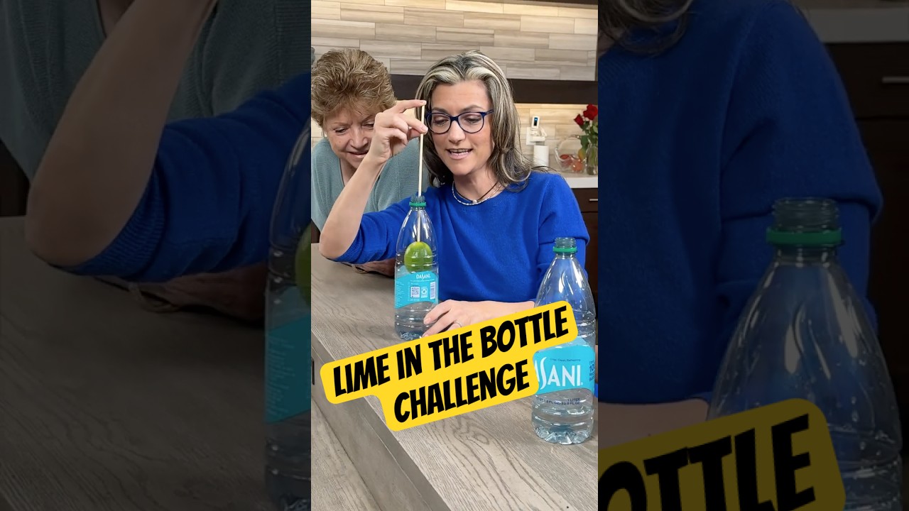 Put the Lime in the Bottle Challenge #momandson #magictrick #grandma #partytricks