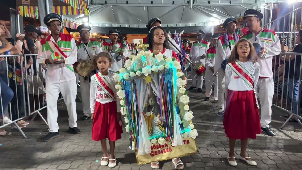 Chagada da Bandeira Santa Cecília no presépio do 34º Encontro de Folia de Reis em Monnerat.