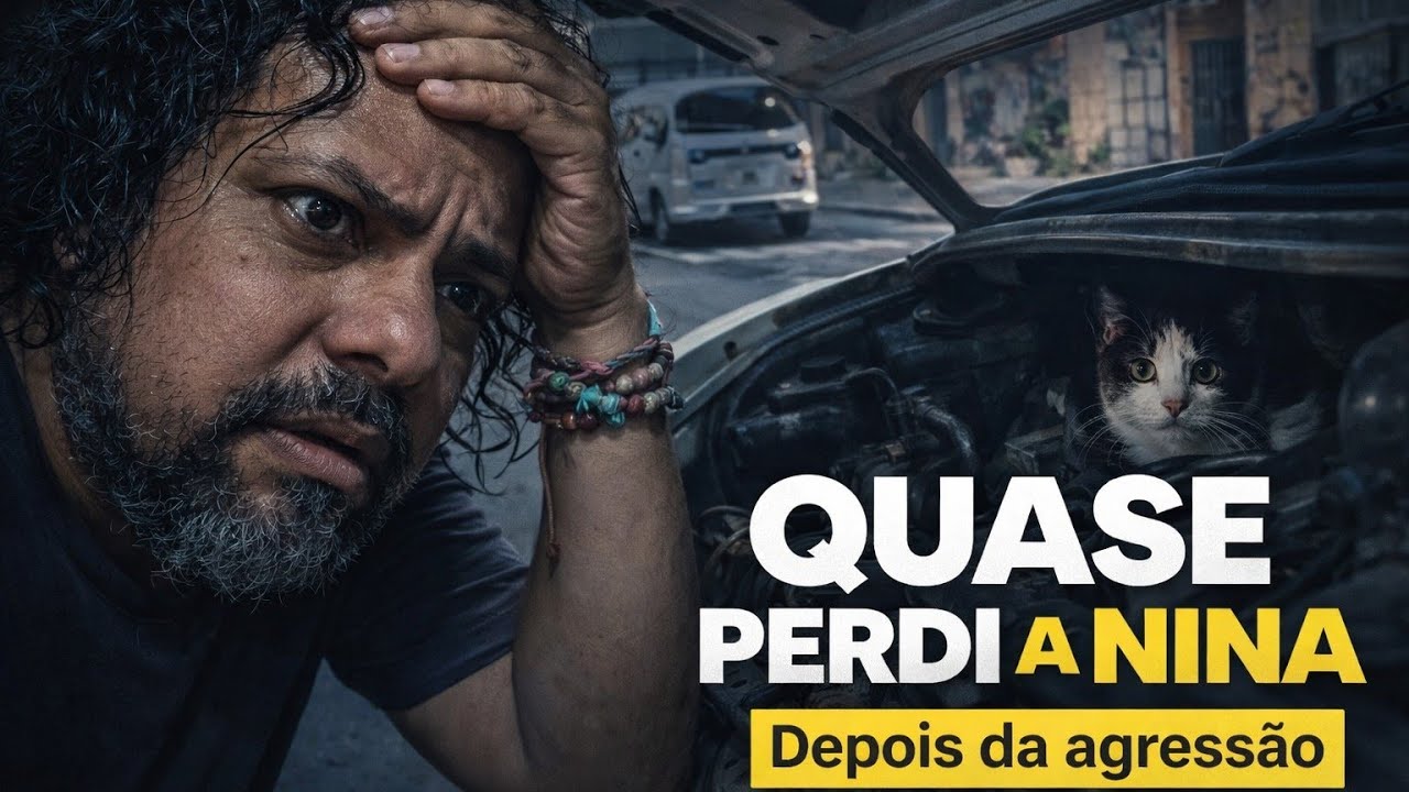 Quase perdi o gato  no nosso primeiro dia na rua.