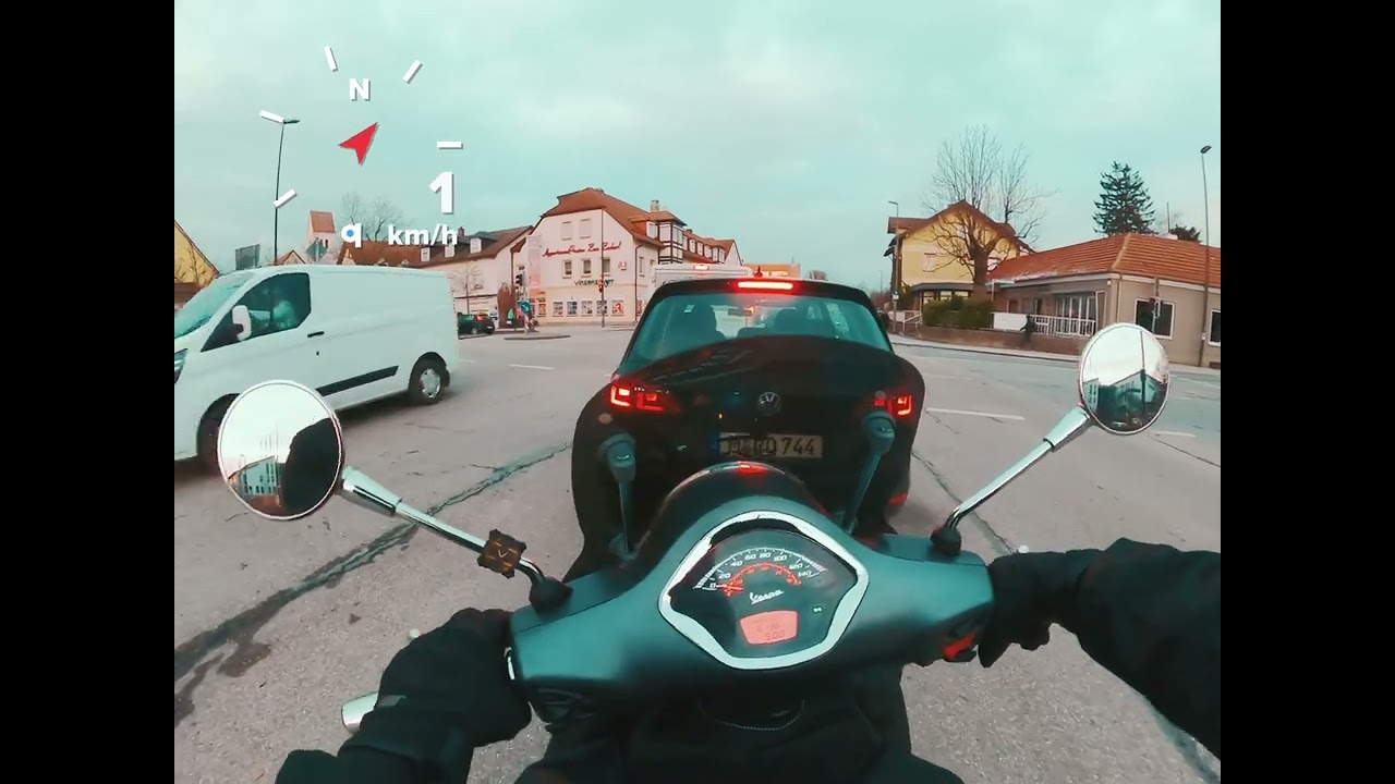 Cold winter ridding Vespa  GTS 300