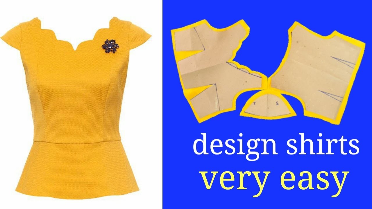 Cắt may Áo Peplum cổ lượn sóng đẹp cực dễ dàng |design shirts |basic Sewing techniques |
