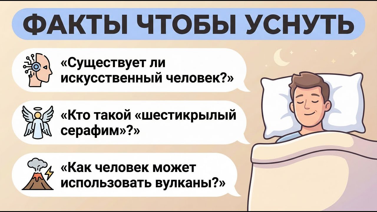 ФАКТЫ ДЛЯ СНА: 20 вопросов — Искусственный человек, Вулканы, Серафимы и Тайны Земли
