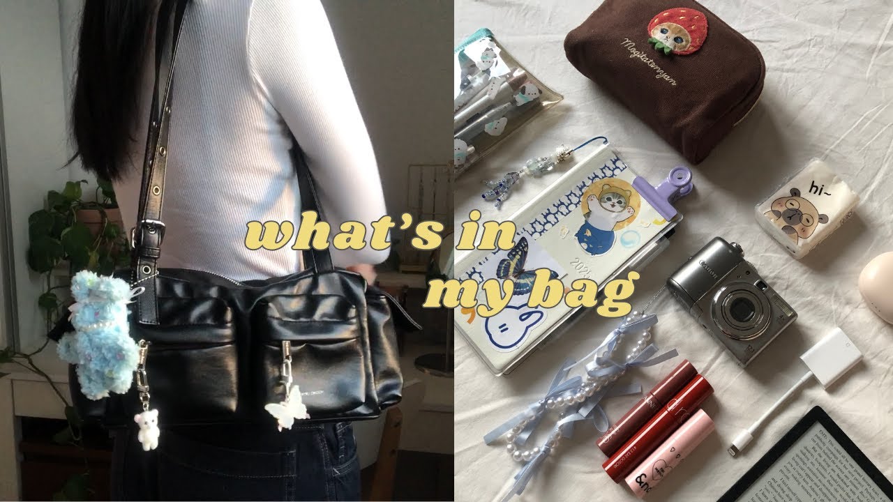 what’s in my bag? 🎀 current everyday essentials, digicam, planner (samo ondoh bag)