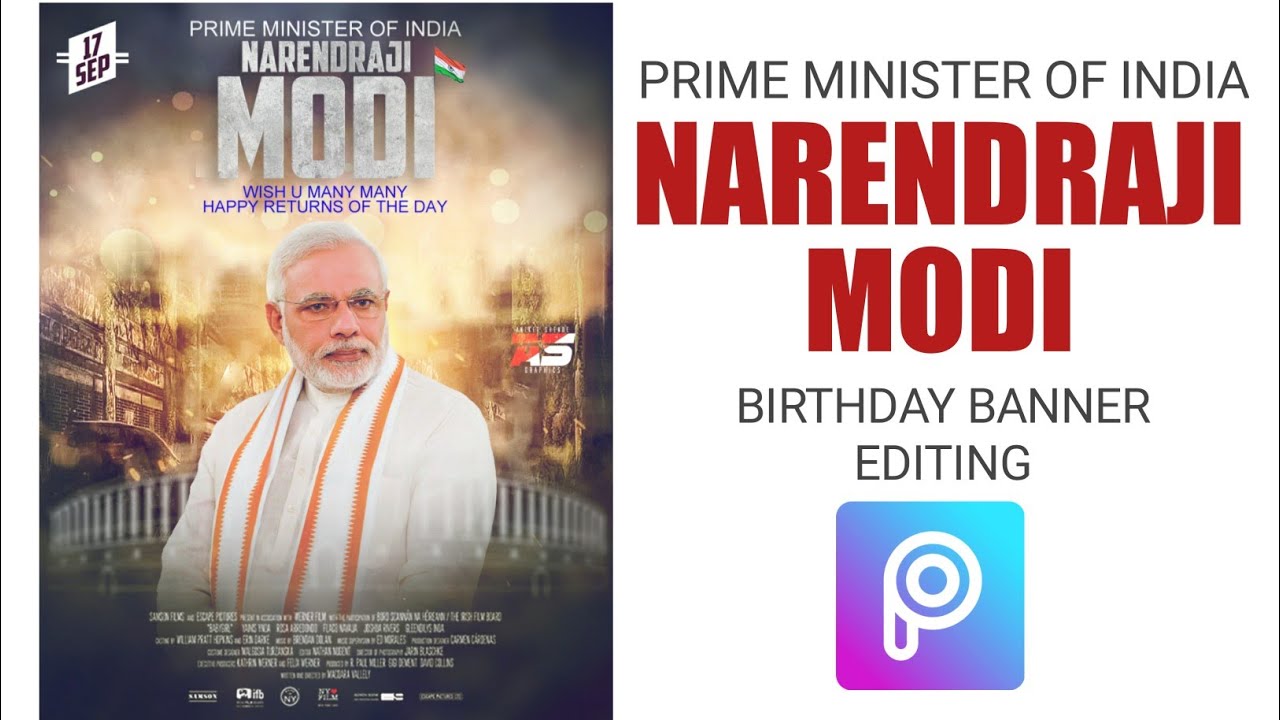 Narendra Modi birthday banner Editing | Picsart banner Editing 2020 | #Aniketshendegraphics