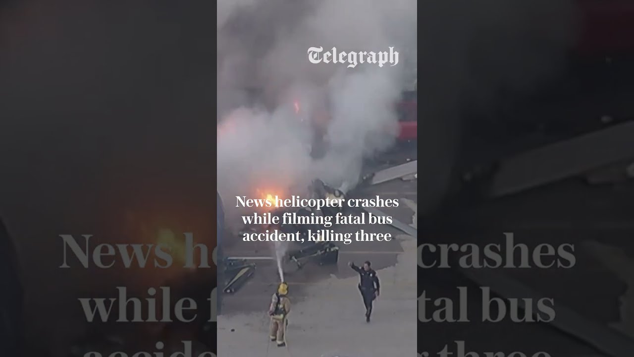 News helicopter crashes while filming fatal bus accident