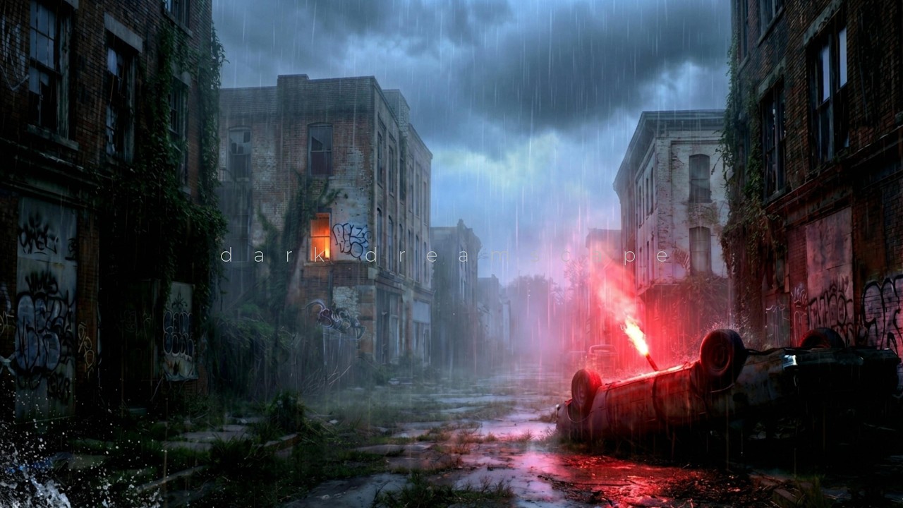 Heavy Rain in the Abandoned City | Post-Apocalyptic Dark Ambient 1 Hour Mix