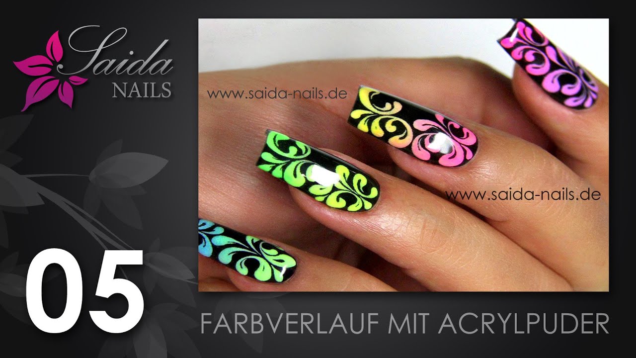 Farbverlauf mit Acrylpuder (Nailart leicht gemalt | Saida Nails)