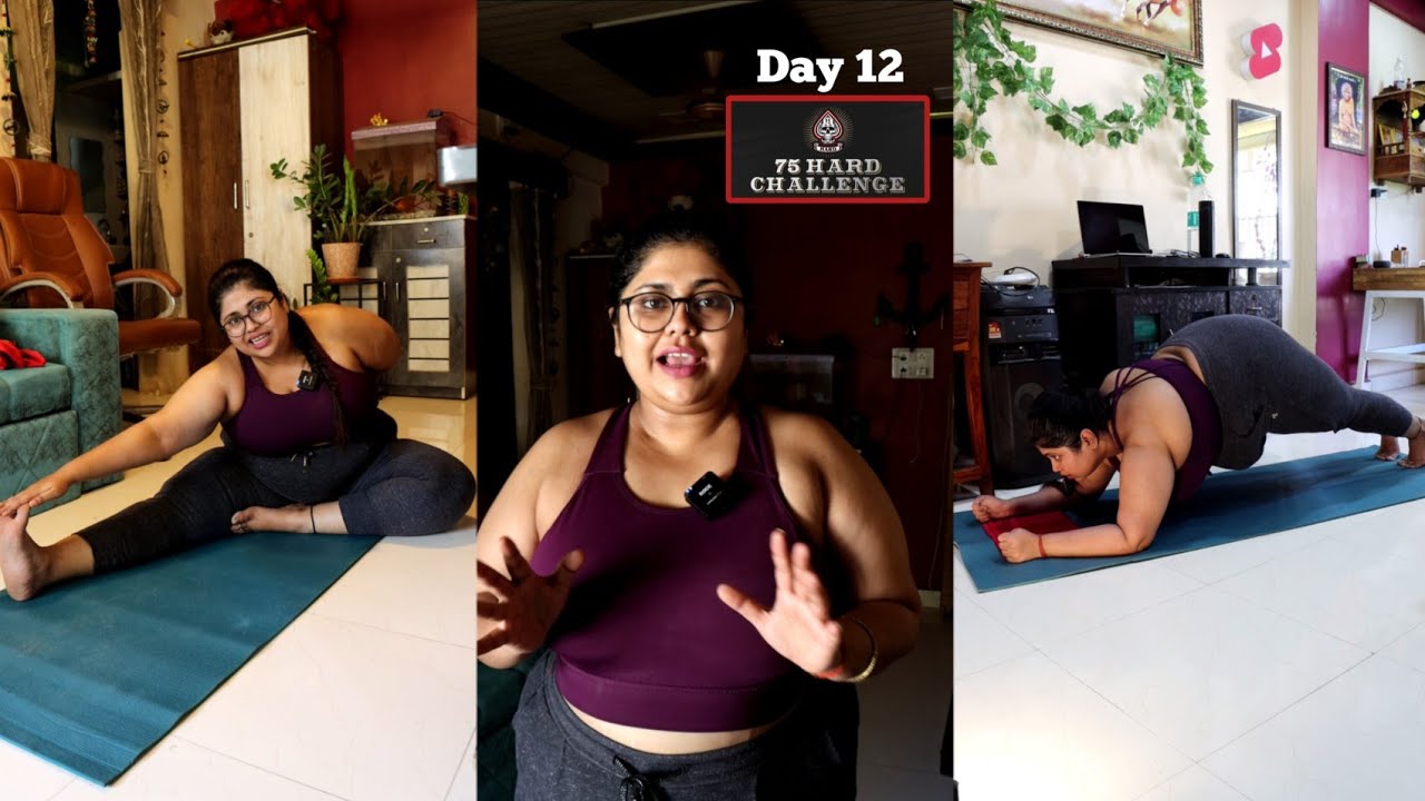 Day 12 of #75hard #challenge | Details of Each and every exercise 😇 which I do #vlog #plussize