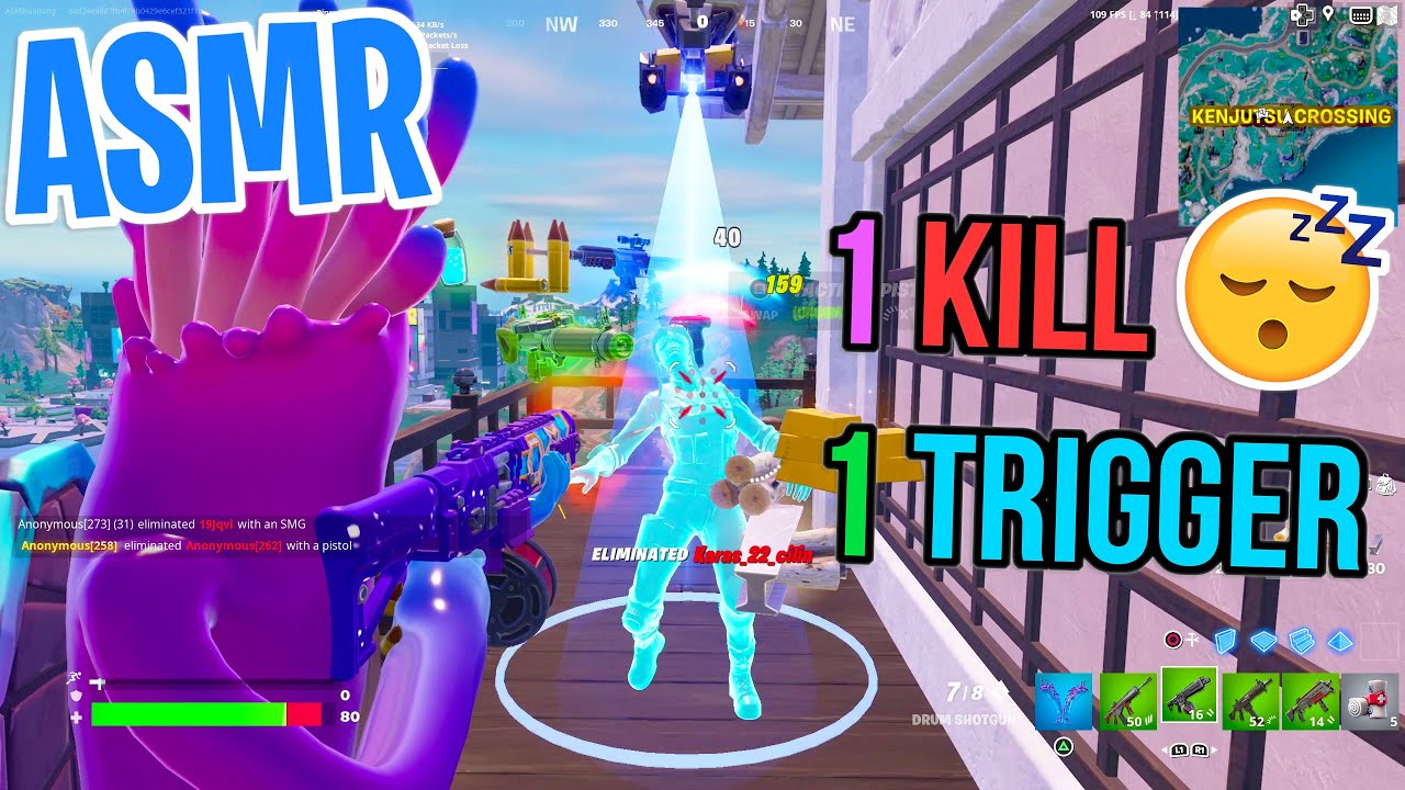 ASMR Gaming 😴 Fortnite 1 Kill = 1 Trigger Relaxing Mouth Sounds 🎮🎧 Controller Sounds + Whispering 💤