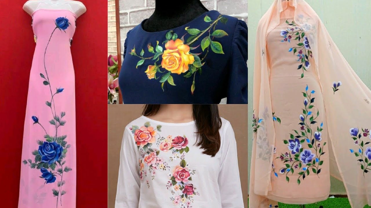 Hand Painting Design For Kurti And Suit / Hand Painting Kurti Design/ Hand Painting Design For Suit