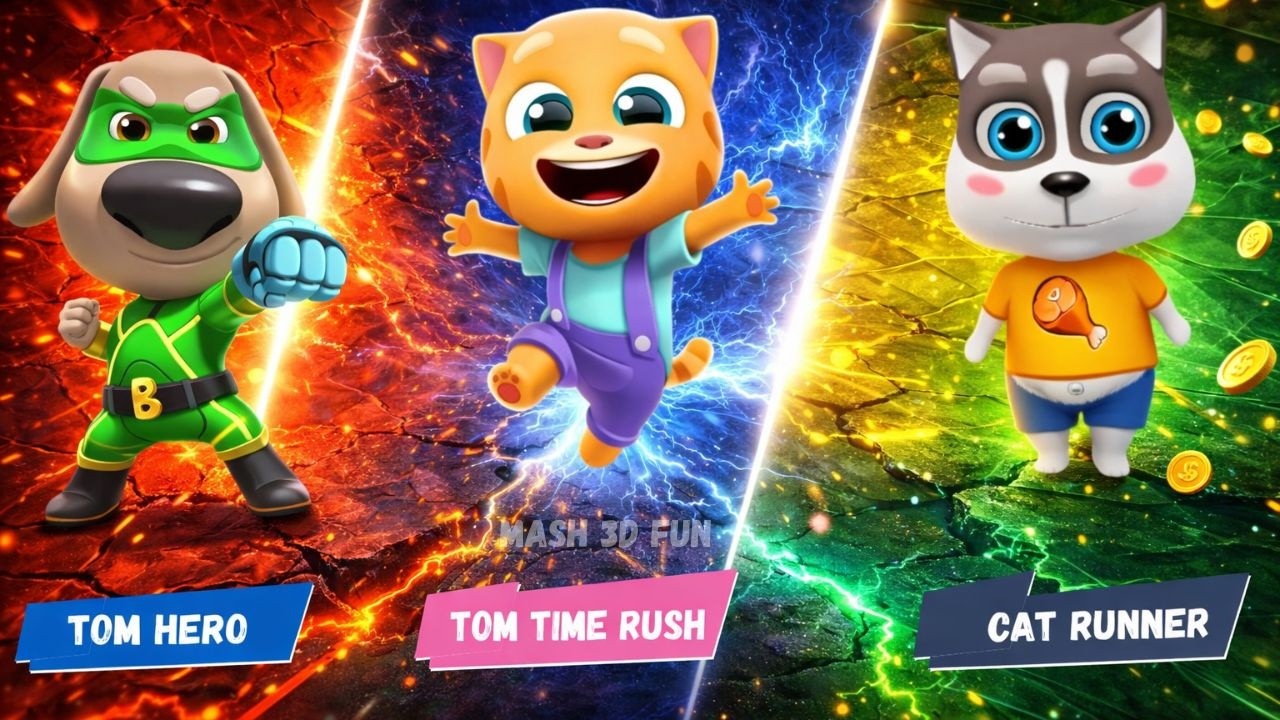 Which Talking Tom Runner Game Is BEST? 🏆  |tom hero 🆚Tom Time Rush🆚 Gold Run | runners |Mash 3d fun
