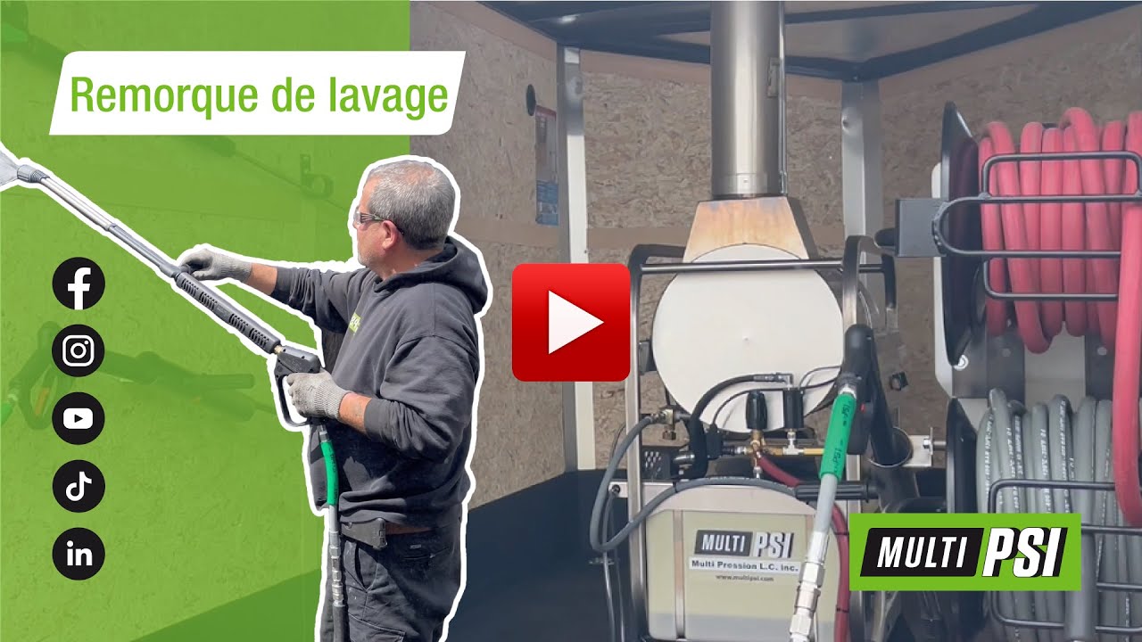 Remorque de lavage avec alimentation externe