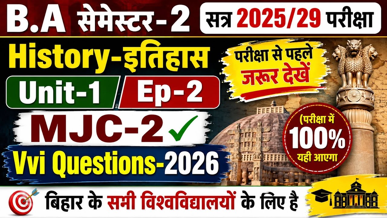 BA 2nd Semester History Mjc2 Question 2026 | Mjc2 history Questions 2026 | Ba History Mjc2 Questions