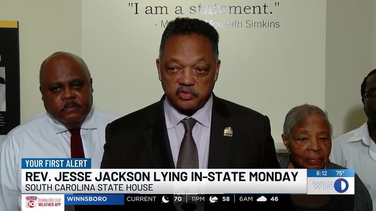 Rev. Jesse Jackson to lie in state at South Carolina State House on Monday