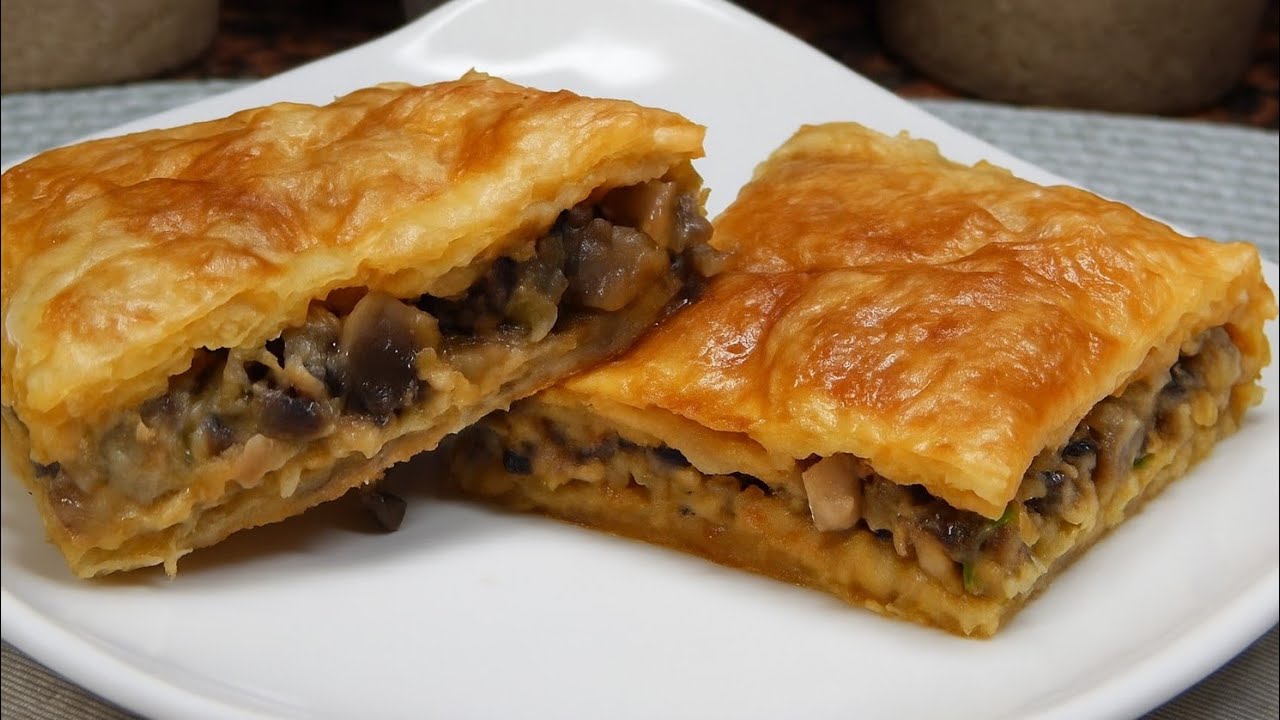 Εύκολη μανιταρόπιτα με έτοιμη σφολιάτα - Konstantina's kitchen