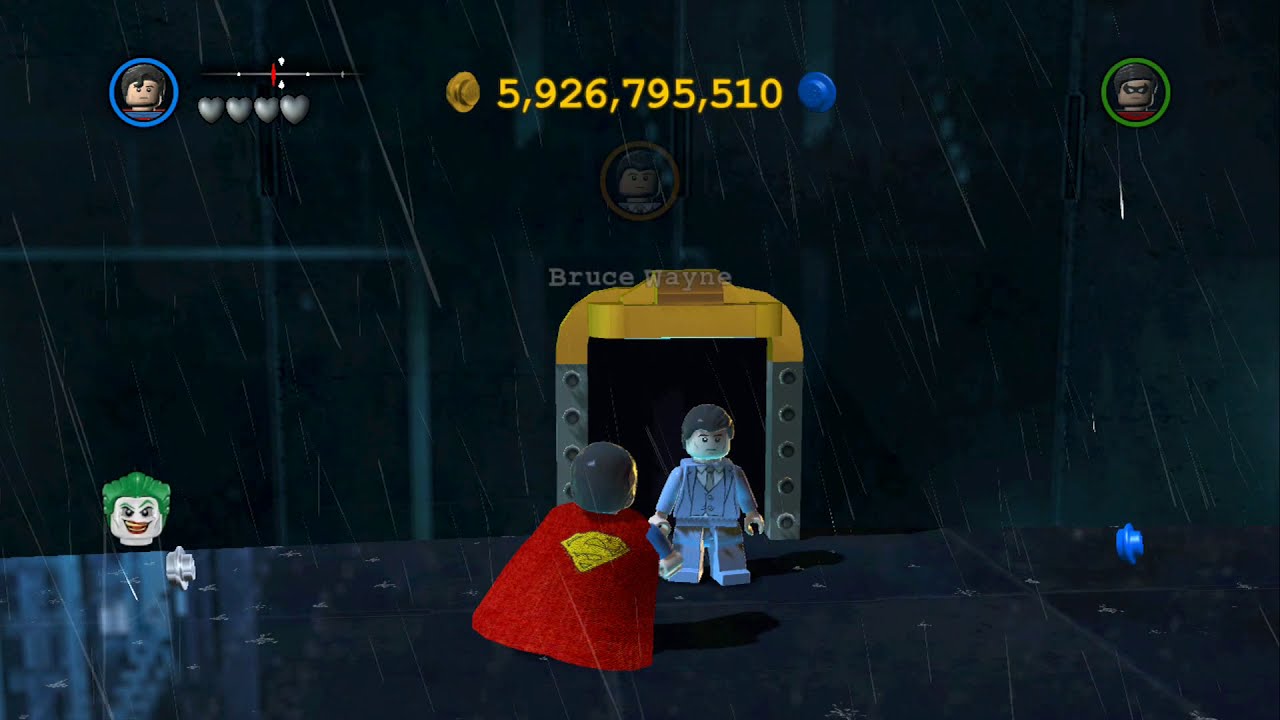 LEGO Batman 2 DC Super Heroes - Unlocking All Heroes in Gotham City South (Gold Doors)
