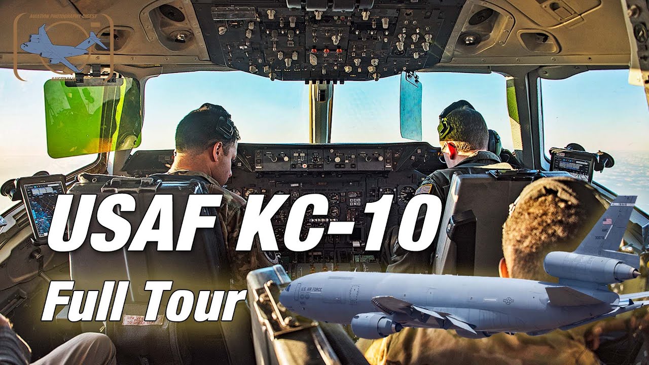 Полный обзор изнутри самолета-удлинителя KC-10A ВВС США.