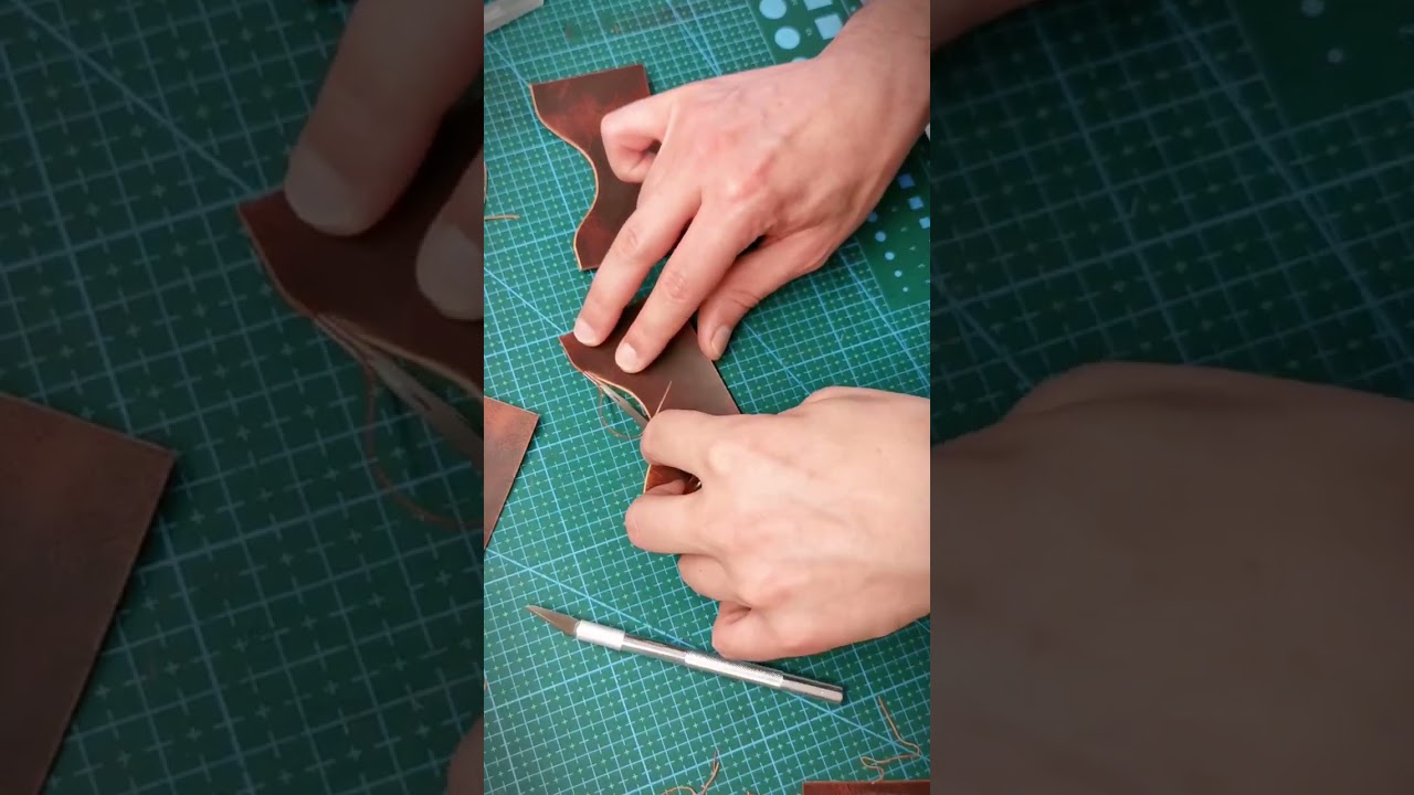 Making a leather wallet for my father - Wax Badalassi pull-up leather