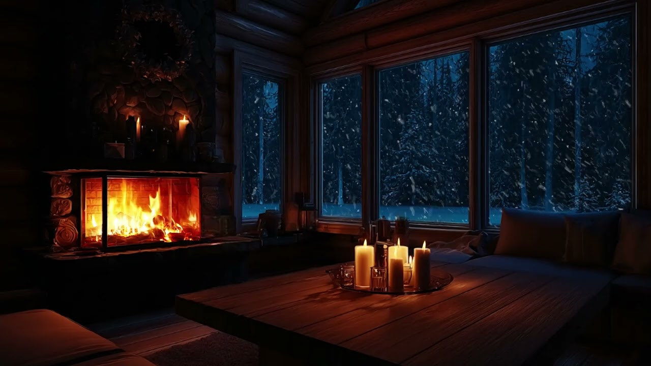 ❄️ Snow Falling with Intimate Piano Music | Warm Winter Atmosphere for Sleeping, Studying, Relaxing
